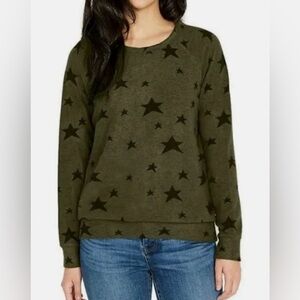 Buffalo David Britton olive green star cozy‎ long sleeve top NWT Medium